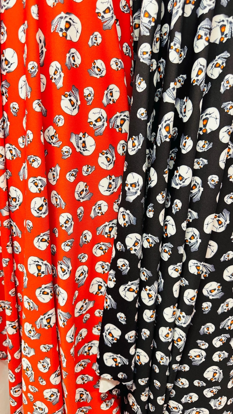 Terminator Skull Design on nylon spandex 4-Way stretch 58/60” Sold by the Yd. Ships worldwide From Los Angeles California USA. image 10