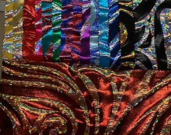 NEW Rolex design metallic hologram nylon spandex 4way stretch 58/60&quot; Sold by the YD. Ships worldwide from Los Angeles California USA.