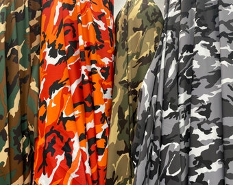 Camouflage design best quality nylon spandex 4-way stretch 58/60” Sold by the YD. Ships worldwide from Los Angeles California USA.