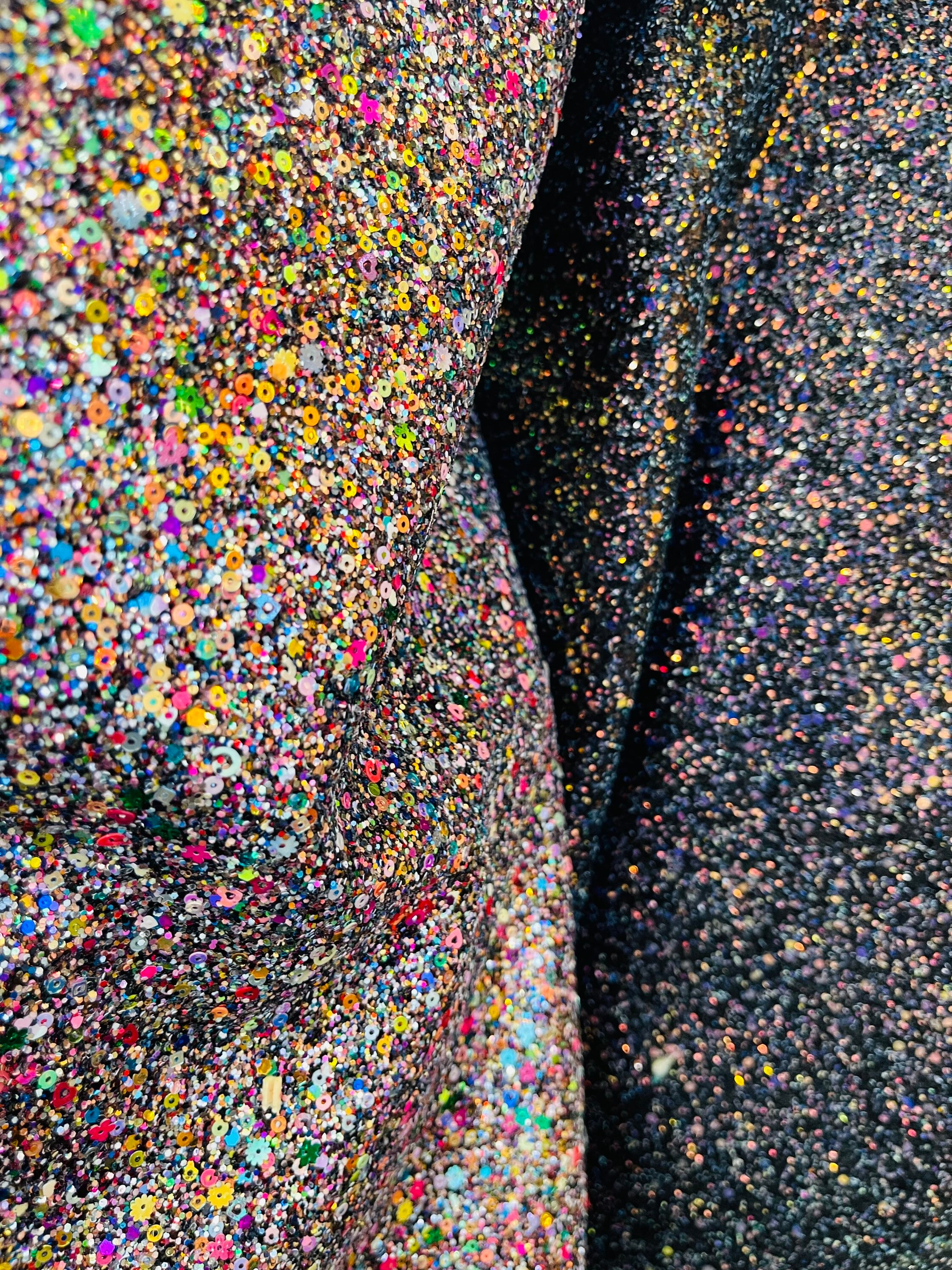 New Denim Fabric Non Stretch With Silver Metallic Glitter