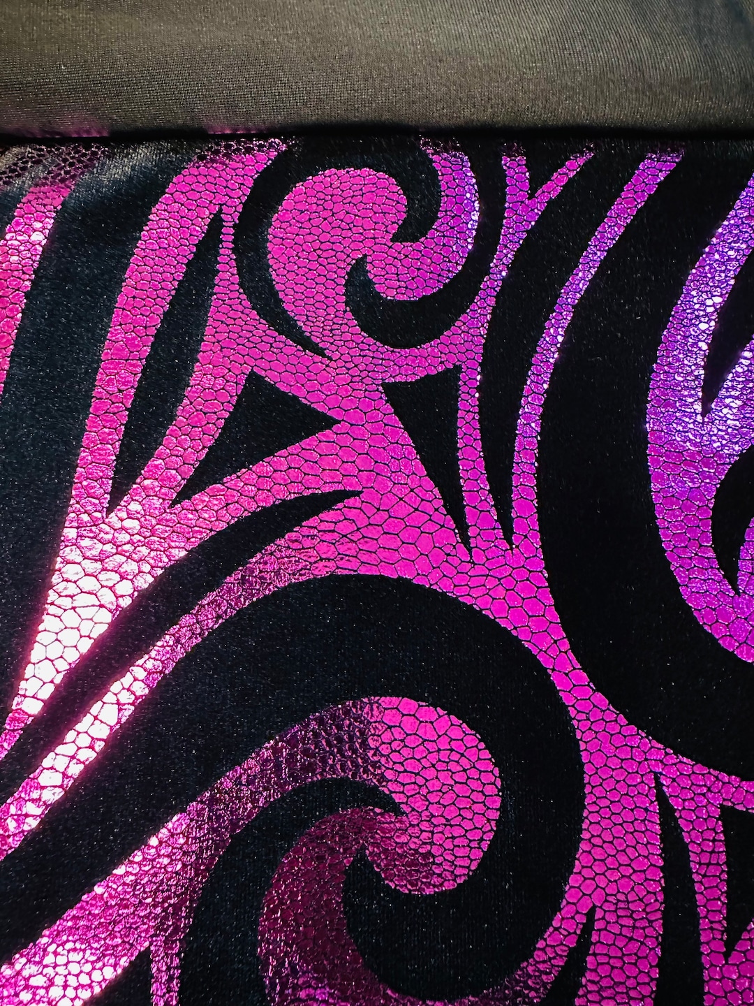 Splatter foil design stretch velvet 4-way stretch | Royalty Fabric