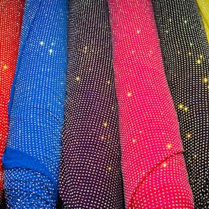 Jewel Stone Design Luxury Iridescent rhinestone embroidered on best quality of nylon spandex power mesh 4-way stretch 58/60” High quality…