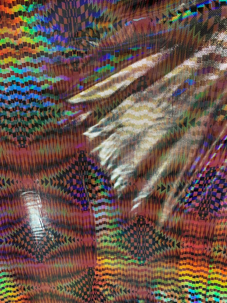 Ships worldwide from Los Angeles CA USA New 3D hologram diamond design iridescent metallic nylon spandex 4way stretch 5860 Sold by the YD