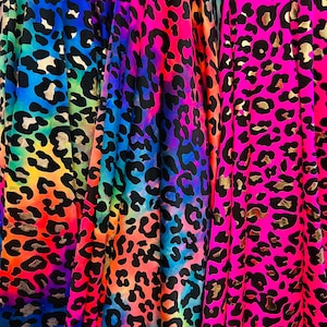 Leopard design exotic animal print on best quality of nylon spandex 4-way stretch 58/60” Sold by the YD. Ships Worldwide from Los Angeles CA