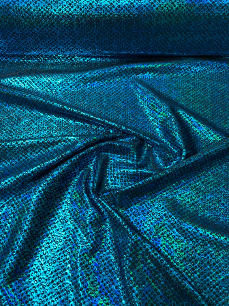 Mermaid scale design small size nylon spandex with hologram | Etsy