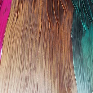 Puede incluir: Imagen abstracta con tres secciones verticales de material texturizado. Las secciones muestran un degradado de colores: magenta a rosa, beige a marrón y turquesa a azul-verdoso. Las texturas tienen un patrón lineal y fluido.