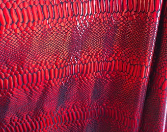 New snake Metallic nylon spandex iridescent black/red foil 4way Stretch 58/60" Sold by the YD. Ships Worldwide from Los Angeles CA USA