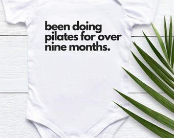 Pilates Baby Onesie, Childs pose, Baby shower gift, funny baby yoga, pilates, cool baby clothes, new baby gift
