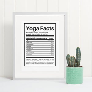Yoga Poster Druck, Wandkunst, Yoga Skript, Yoga Nährwertangaben, spiritueller Druck, inspirierende Küche Geschenk, Yoga Geschenk, Yoga Studio