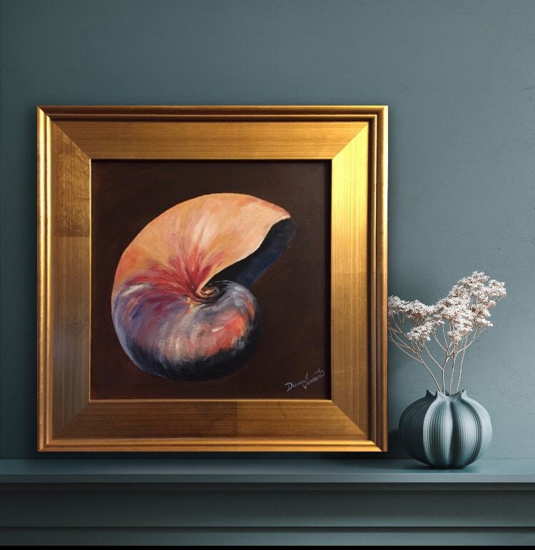Nautilus Shell 12x12 Original Acrylic Painting Nautilus Etsy