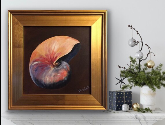 Nautilus Shell 12x12 Original Contemporary Nautilus Shell Etsy Nautilus Shell 12x12 Original Contemporary Nautilus Shell Etsy