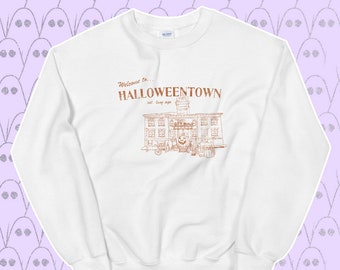 Welcome to Halloweentown sweatshirt, halloween cozy sweaters, spooky season crewneck, theme park spooky sweater, DCOM, destination vintage