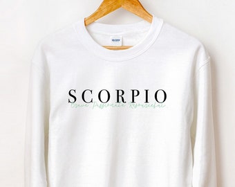Scorpio Sweater, scorpio crewneck, scorpio zodiac sweatshirt, zodiac tops, minimalist, birthday gift for scorpio, unisex zodiac sweatshirt