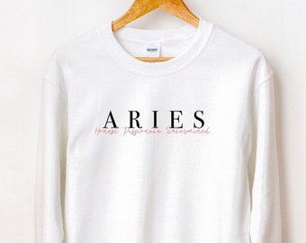 Aries Zodiac Sign Sweatshirt, aries sweater, fleece lined sweatshirt, aries crewneck, aries description sweater, birthday gift for aries