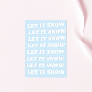 Lassen Sie es Schnee-Grußkarte, neutrale Urlaubskarte, Urlaub geschenk Karte Set, Schnee-Karte, typografische Urlaubskarte, Strumpf Stuffer, Weihnachtskarten