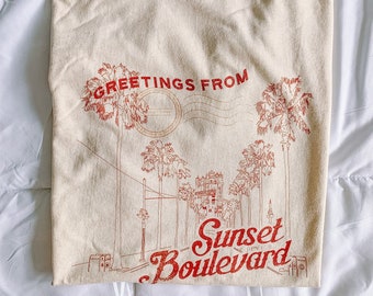 Sunset Boulevard Greetings Graphic Tee, greetings from, hollywood studios tshirt, unique theme park tees, florida vacation shirt, DCA, gift