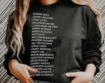 Fall Things Sweatshirt, fall sweater, fall graphic sweater, crewneck, basic sweatshirt, gift for her, unisex, cozy fall sweatshirt, fall