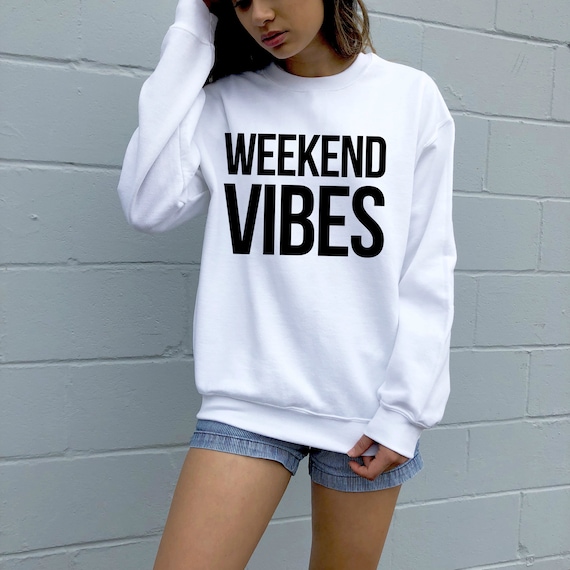 weekend vibes graphic sweater 