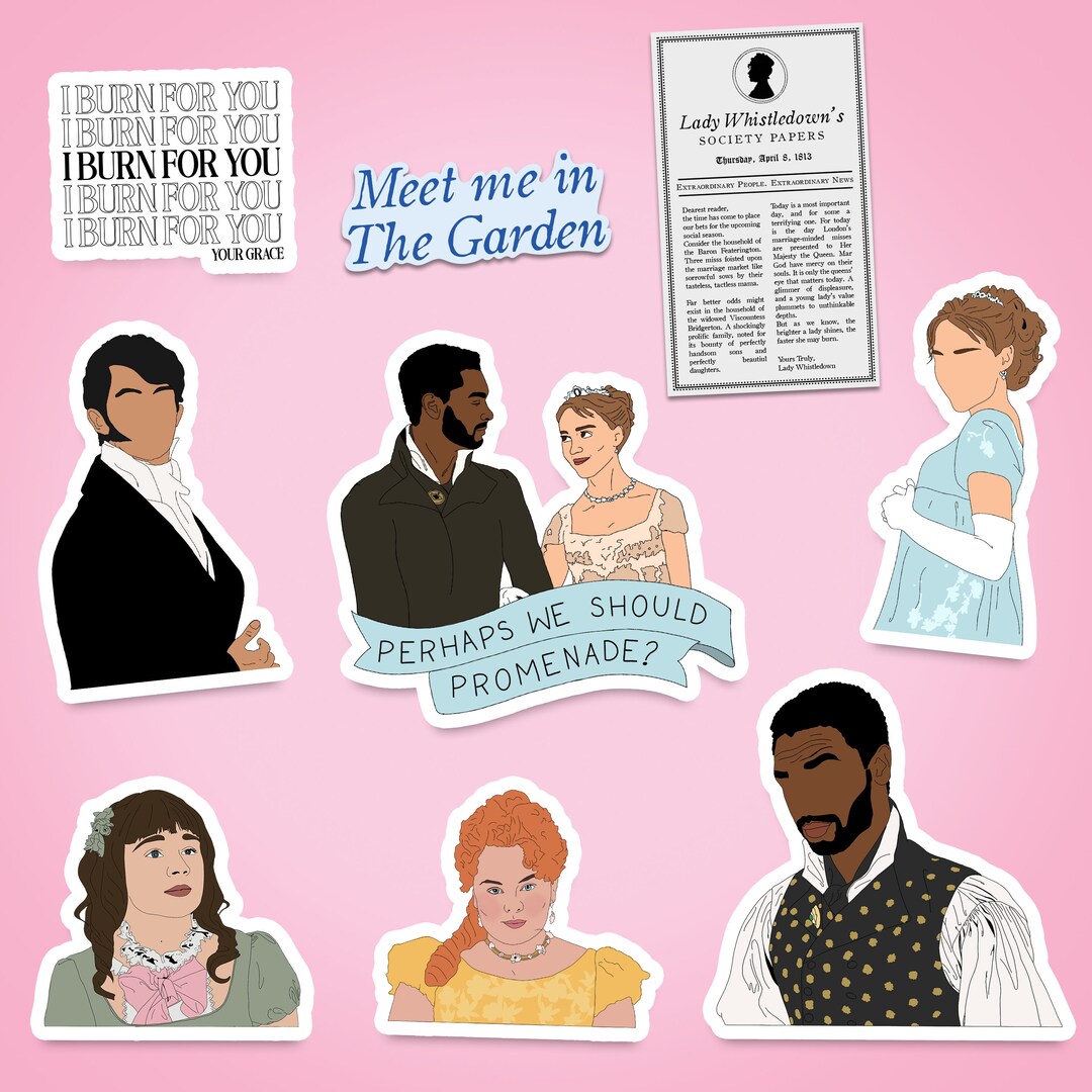 Diamond of the Season Sticker Pack, Bridgerton Sticker Pack, Hand Drawn