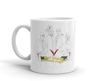 Best Wishes, Warmest Regards Mug, Pop culture holiday mug design, the roses mug, holiday mug, christmas mug, alexis rose mug, moira rose