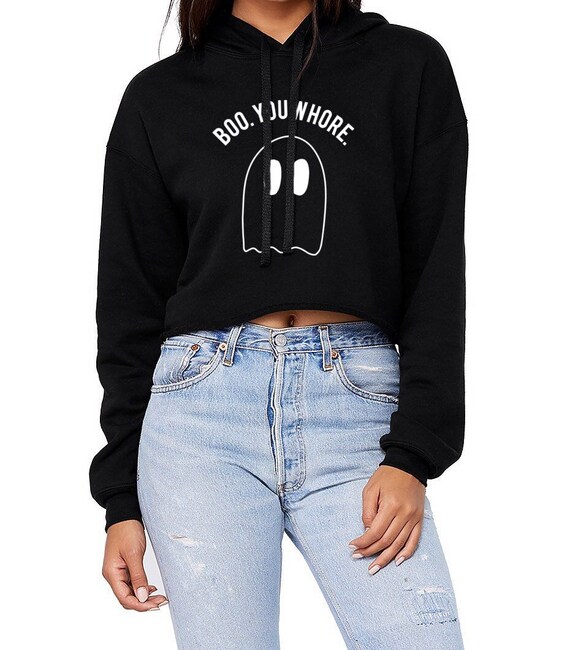 Halloween cropped hoodie Clearance