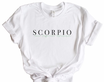 Skorpion Grafik Tee, Skorpion Beschreibung Tshirt, Tierkreis-Shirts, unisex fit, minimalistisches Skorpion Shirt, Skorpion Geburtstag Geschenkidee, Tierkreis