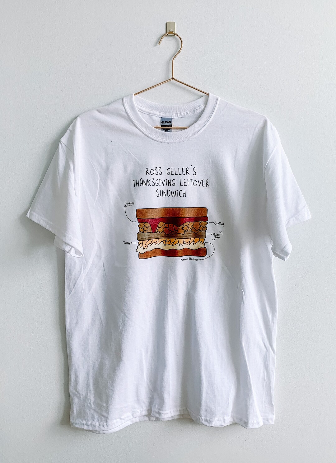 Ross's Thanksgiving Sandwich Graphic Tee Friend - Etsy