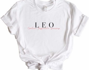 Leo Description Graphic Tee, Leo tshirt, zodiac sign tshirt, leo birthday gift, unisex zodiac shirt, unisex fit, astrology gift, leo season