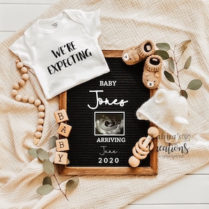 Neutral Pregnancy Announcement Digital - pregnancy announcement digital -  Pregnancy Announce - Baby Announcement