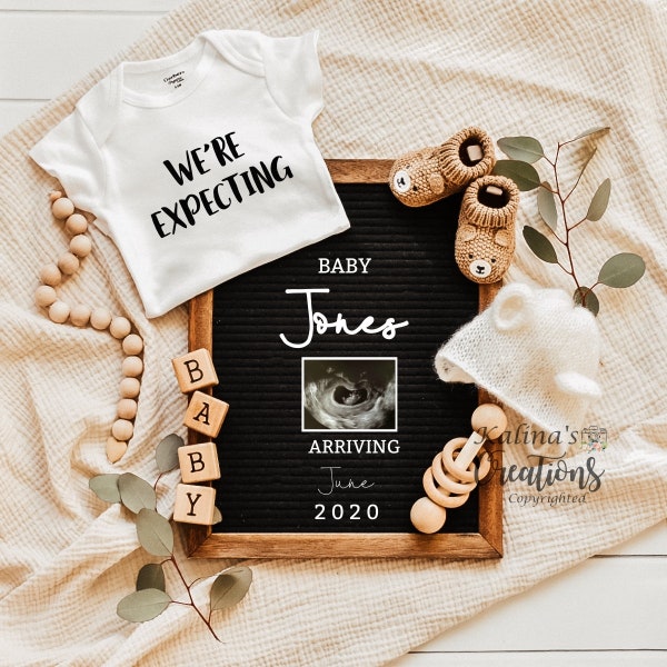 Neutral Pregnancy Announcement Digital - pregnancy announcement digital -  Pregnancy Announce - Baby Announcement