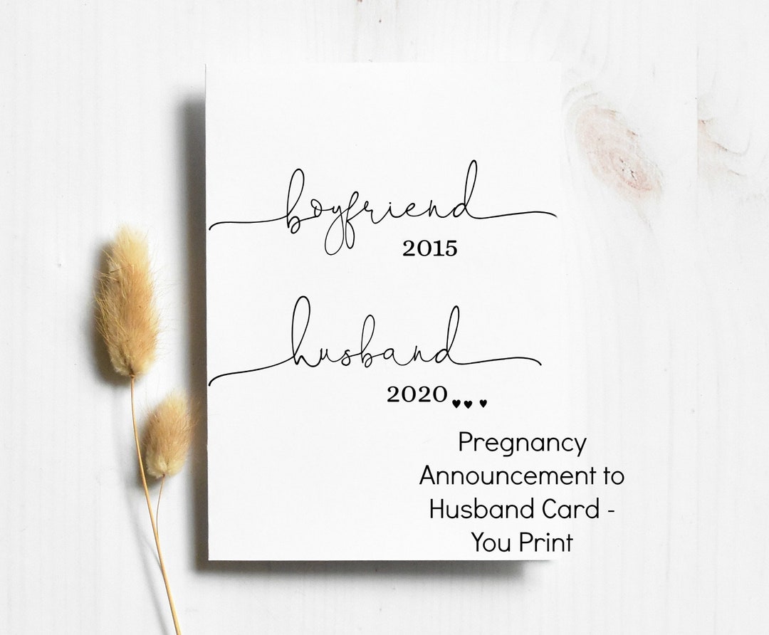 Pregnancy Announcement to Husband Card You Print - Etsy