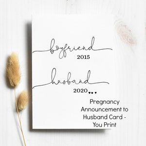 Pregnancy Announcement to Husband Card You Print - Etsy