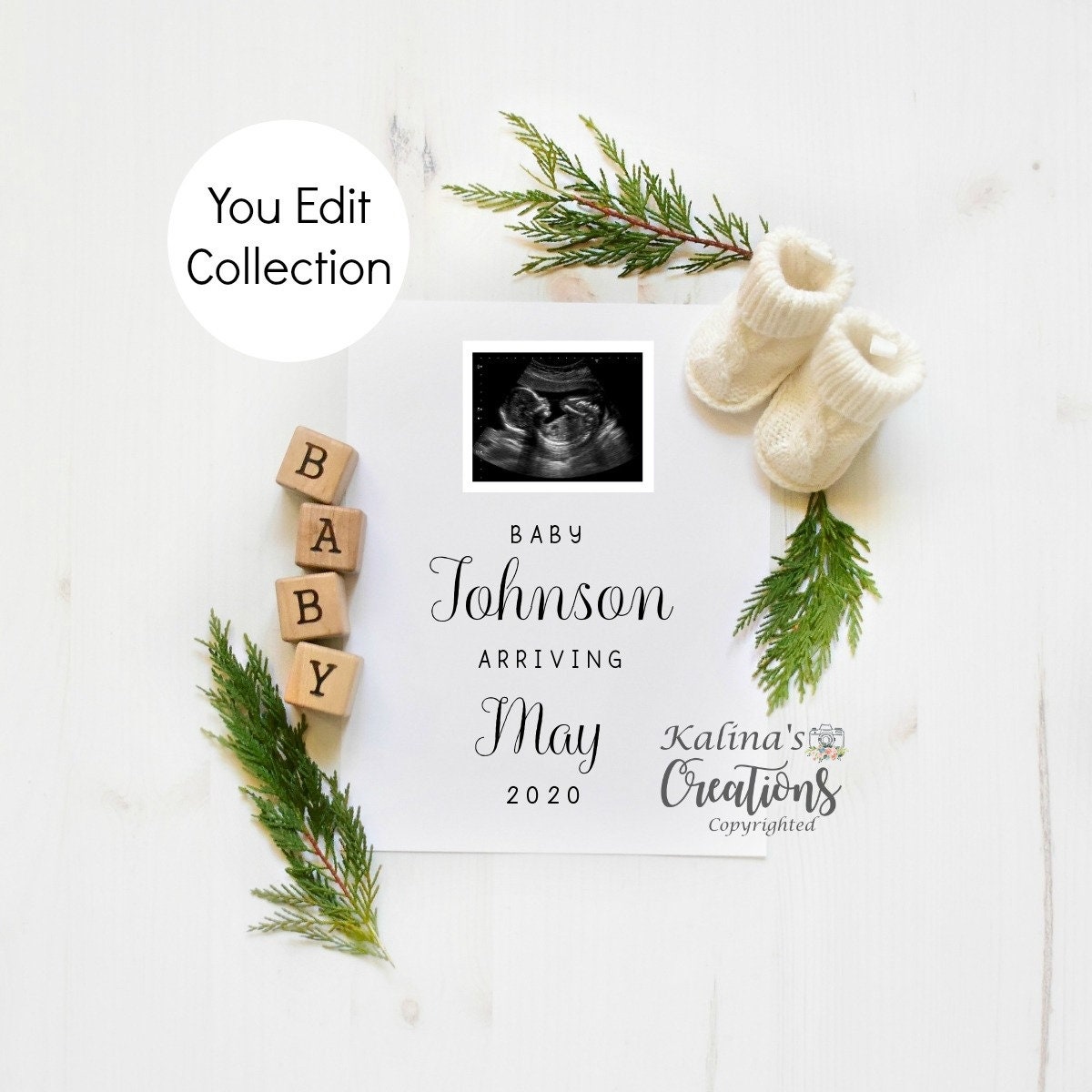 Download Winter Pregnancy Announcement Template for Social Media ...
