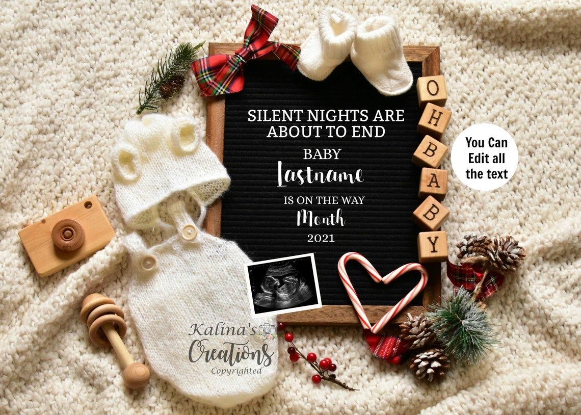 Christmas Pregnancy Announcement Digital Template Pregnancy Etsy Christmas Pregnancy Announcement Digital Template Pregnancy Etsy