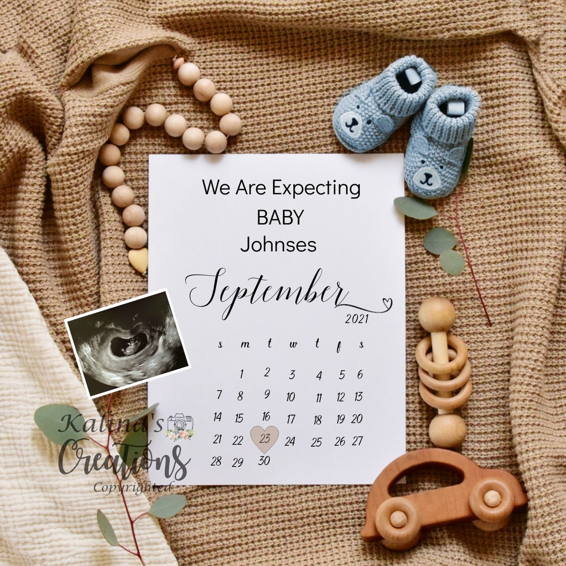 Gender Neutral Pregnancy Announcement Digital pregnancy | Etsy