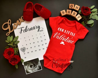 Valentines Day Personalized Pregnancy Announcement Template -  pregnancy announcement digital - Pregnancy Announce