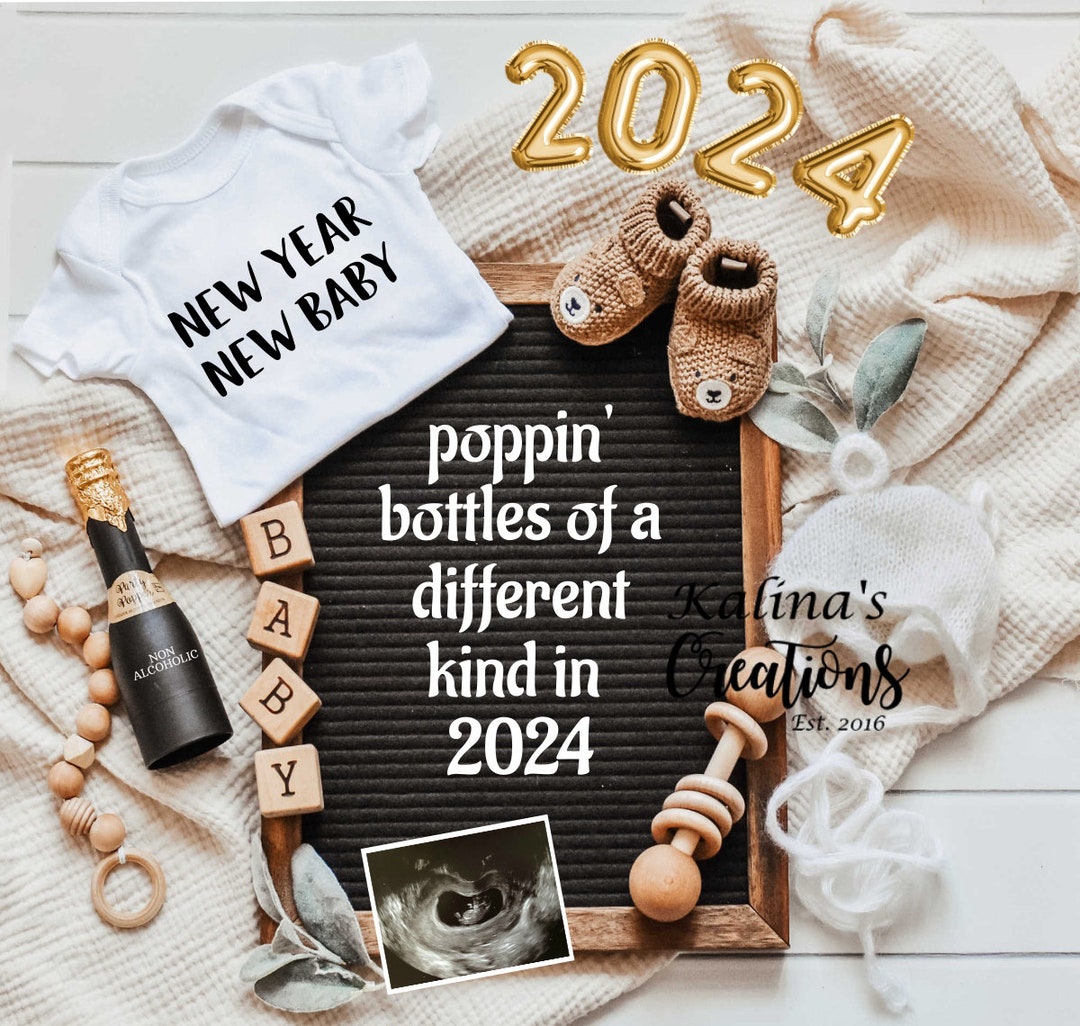 New Year 2024 Pregnancy Announcement Template for Social Media Announce