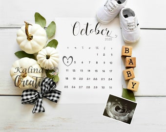 Fall Pregnancy Announcement Digital Calendar - pregnancy announcement digital -  pregnancy announcement to husband - sign