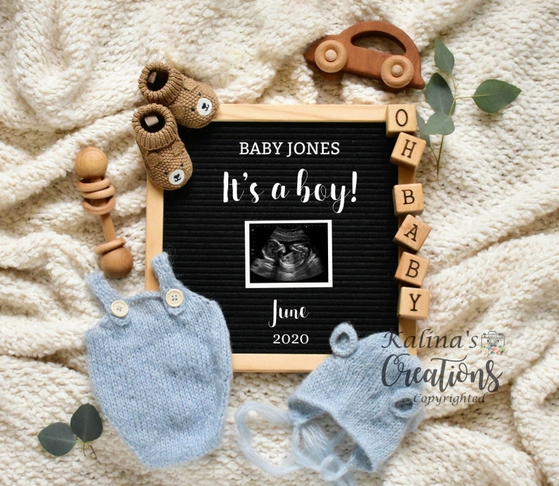 Baby Boy Gender Reveal for Social Media Announce Template Etsy