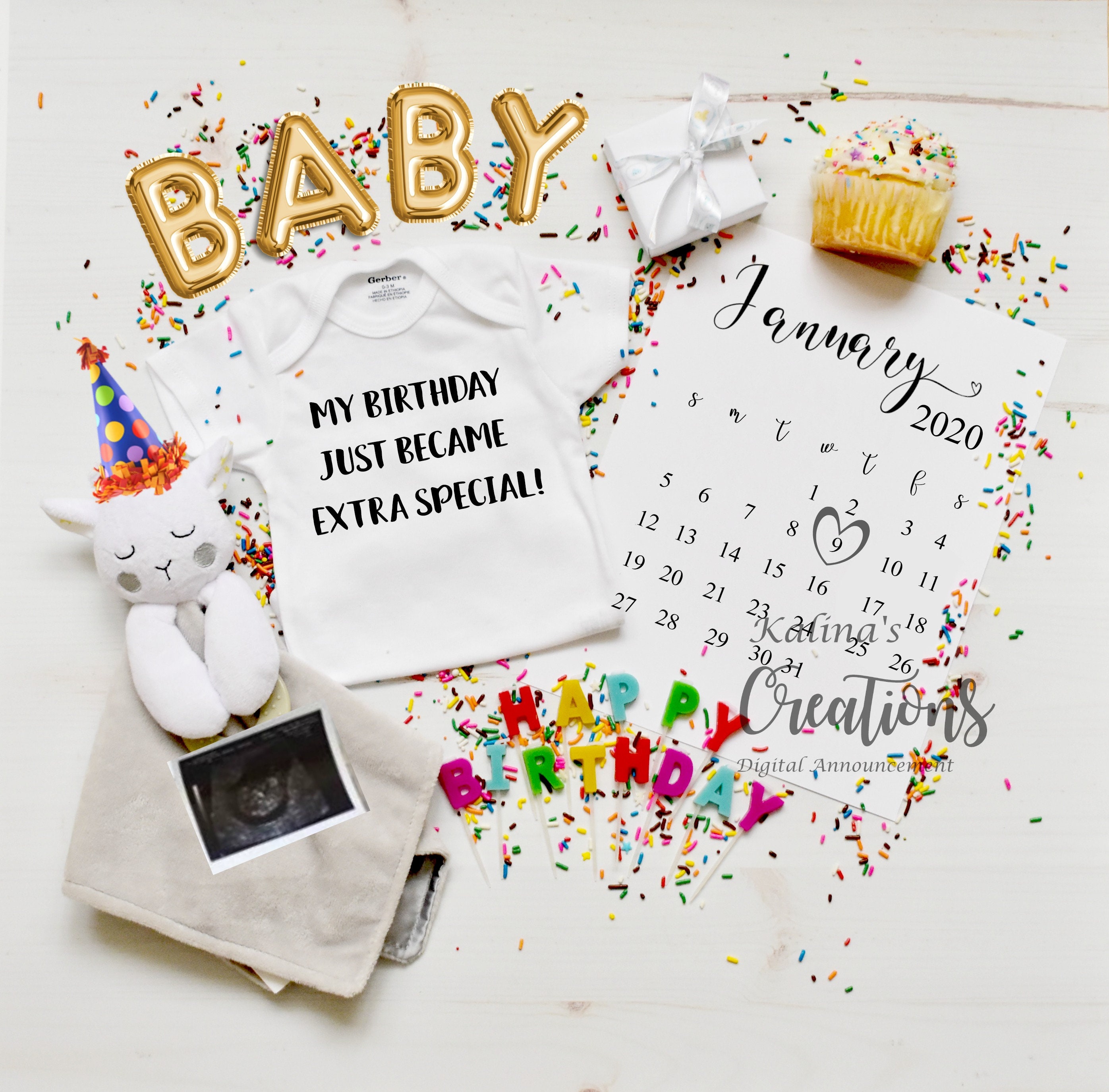 Download Birthday Pregnancy Announcement Social Media Announce | Etsy