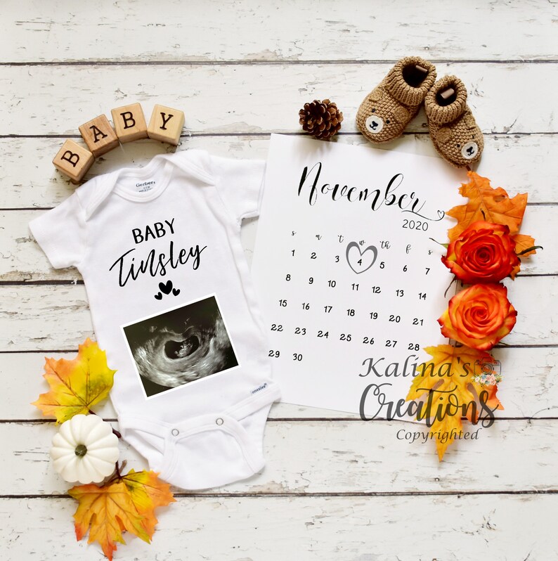 Fall Autumn Thanksgiving Baby Announcement for Social ...