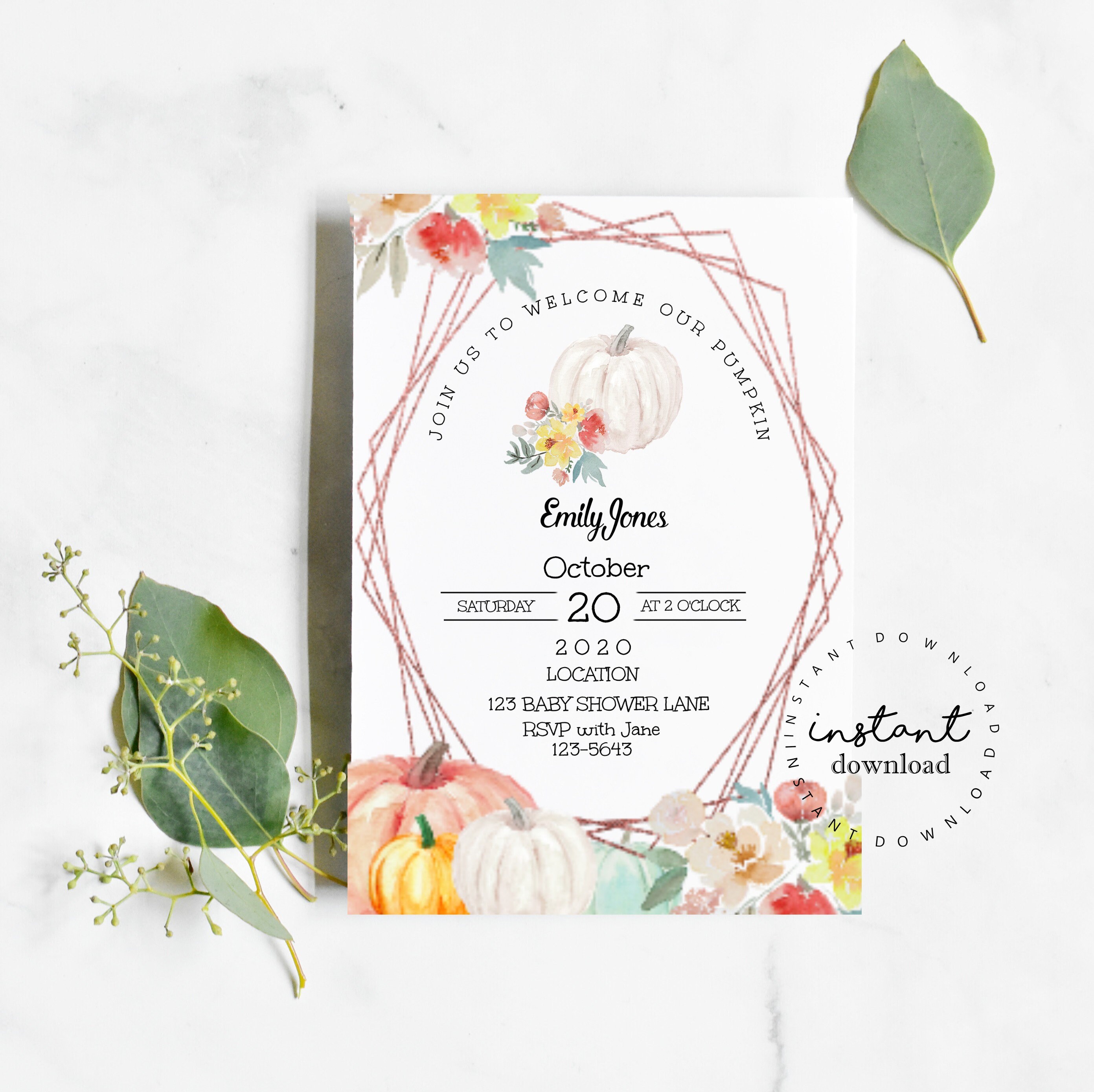 Pumpkin Shower Invitation Harvest Invitation Baby Shower - Etsy