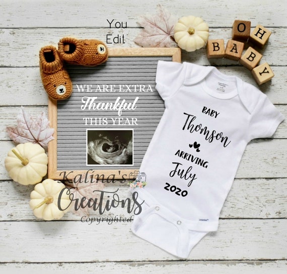 Thanksgiving Pregnancy Announcement Digital Fall Baby Baby | Etsy