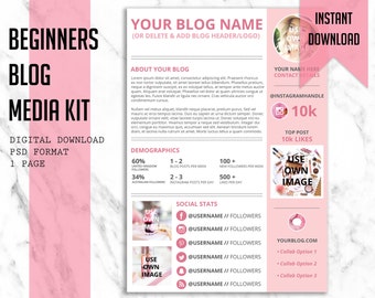 Beginners Blog Media Kit | Instant Digital Download - PSD Format