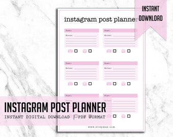 Instagram Post Planner | Instant Digital Download - Printable A4 Template