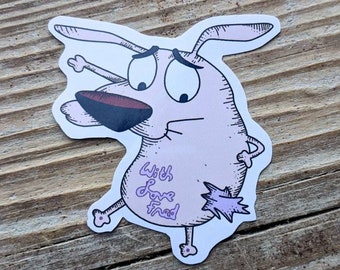 Courage the cowardly dog,Courage the cowardly dog sticker, courage sticker, 90s sticker