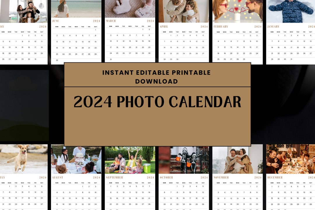 2024 Photo Calendar Template Digital Download Instant Download 8 X 5
