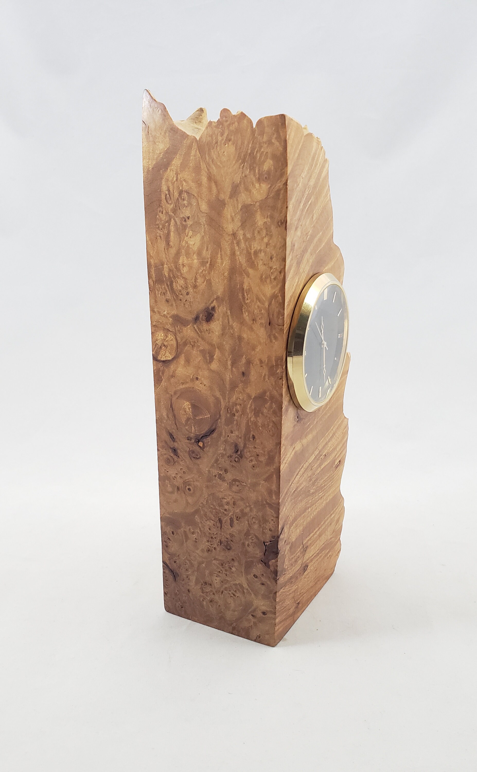 Charles Elkan Maple Burl Wood Clock Etsy
