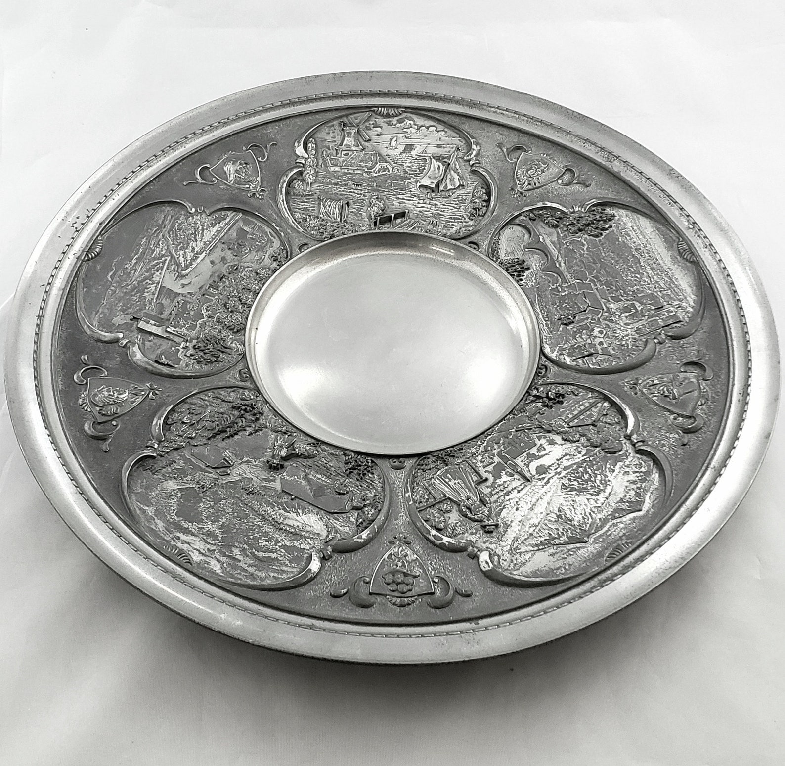 Vintage Pewter Hanging Plate Made in W. Germany Large. Etsy