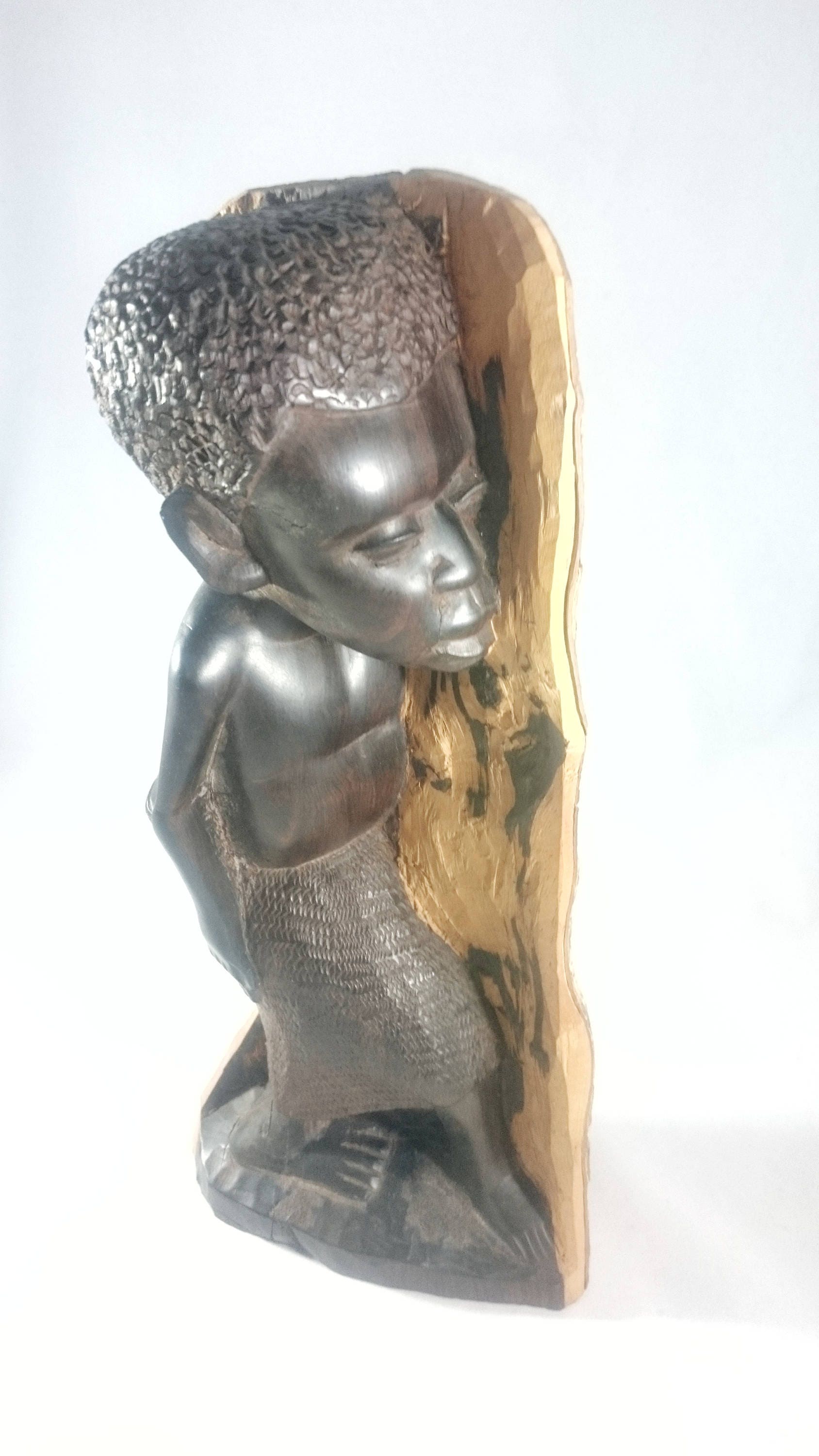 マコンデ彫刻　古美術　アフリカ　黒檀　木彫　民藝　民芸　彫刻 マコンデ族の黒檀の木彫り芸術。 - Etsy 日本